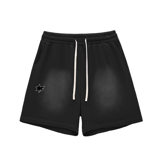 Classic Sun Fade Raw Edge Cotton Shorts